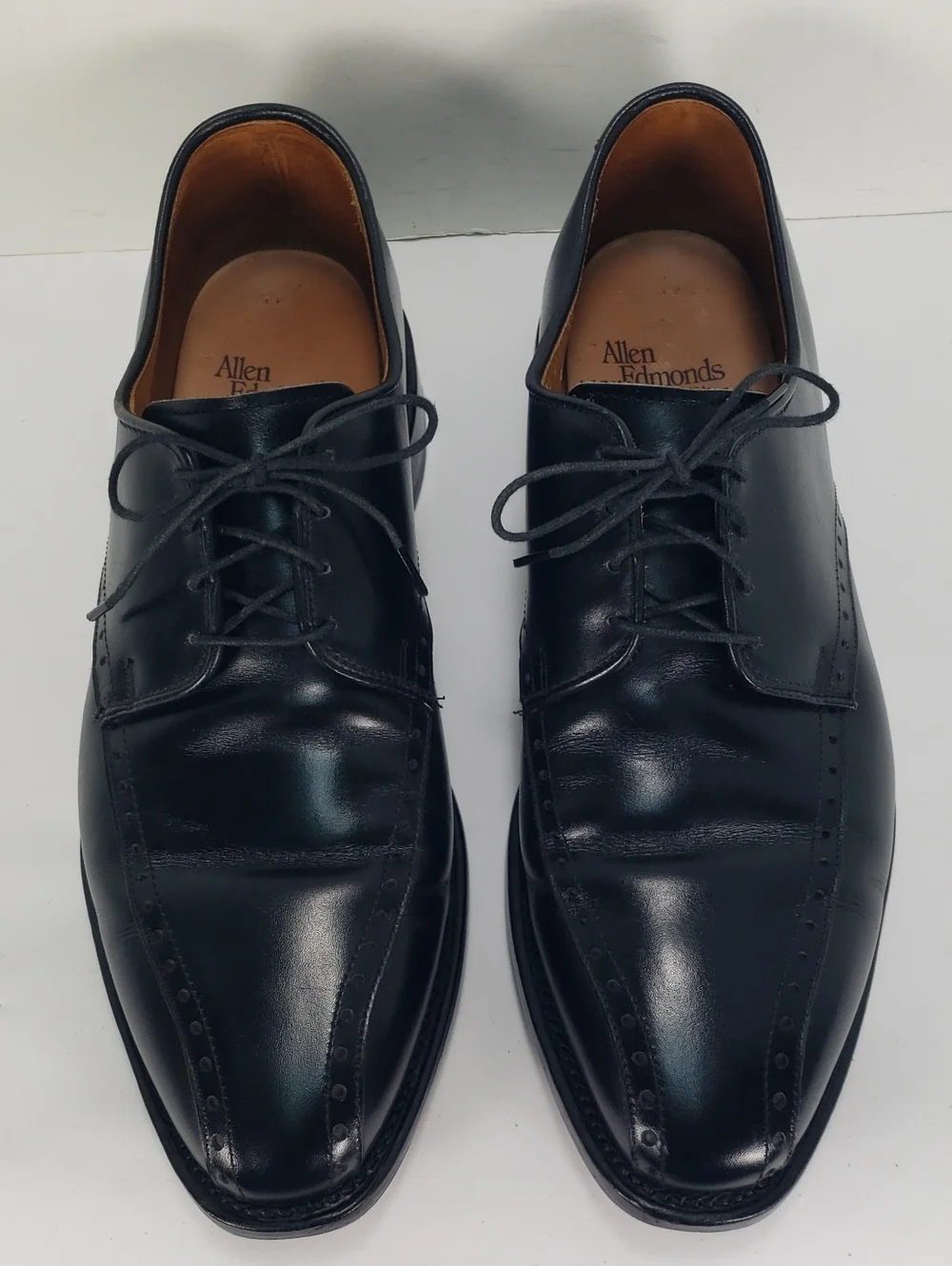 ALLEN EDMONDS WENDELL DERBY BLACK  LEATHER OXFORD DRESS SHOES MEN'S US 9 D
